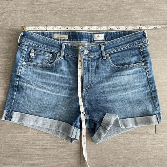 AG Adriano Goldschmied The Hailey Ex Boyfriend Roll Up Denim Jean Shorts Size 31