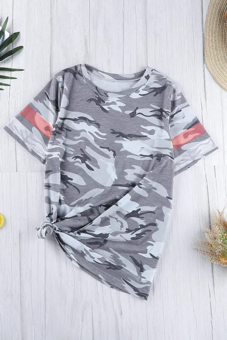 Camo Print Crew neck T-Shirt