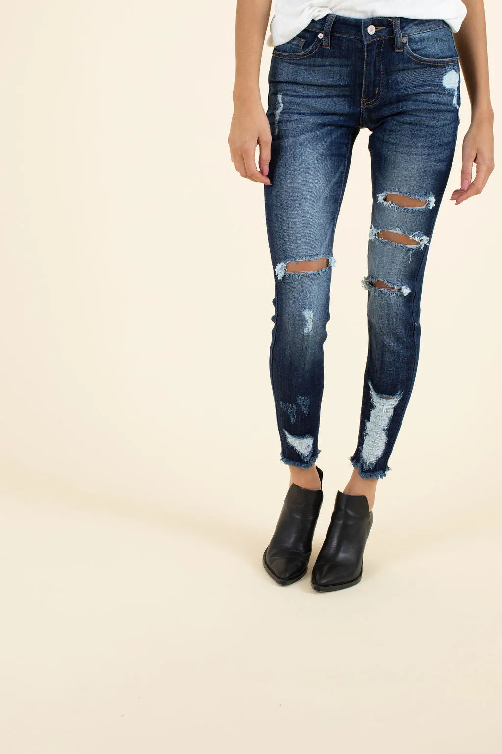 Faster, Stronger Kancan Heavy Distressed Skinny
