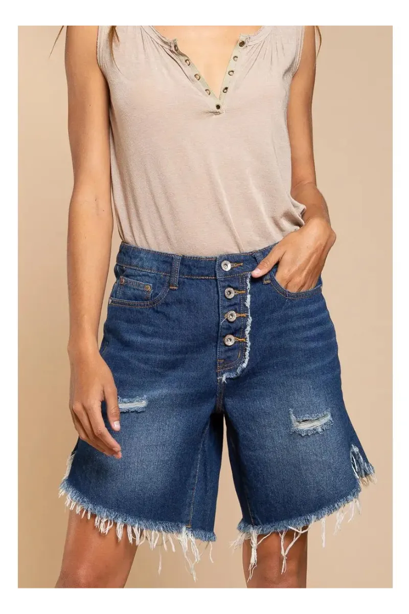 Frayed Denim Shorts