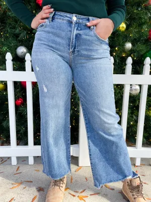 Holiday on Ice High Rise Crop Wide Jeans