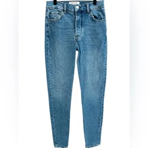 Reformation Jeans Women’s Button Fly Light Stone Maya Wash Skinny Straight Leg