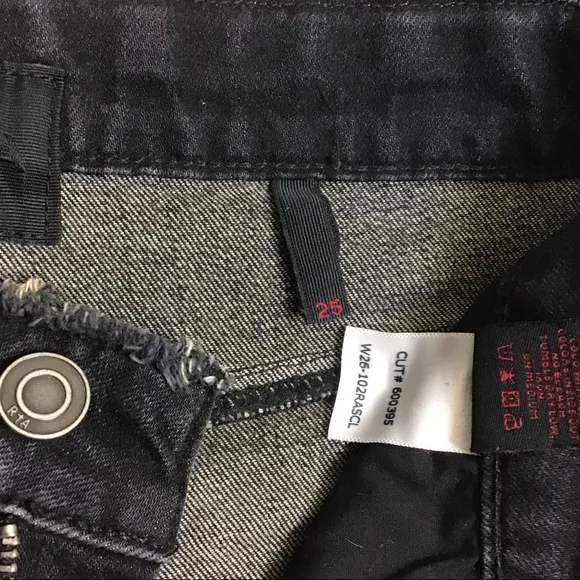 RTA Road to Awe Distressed Black Jeans 25