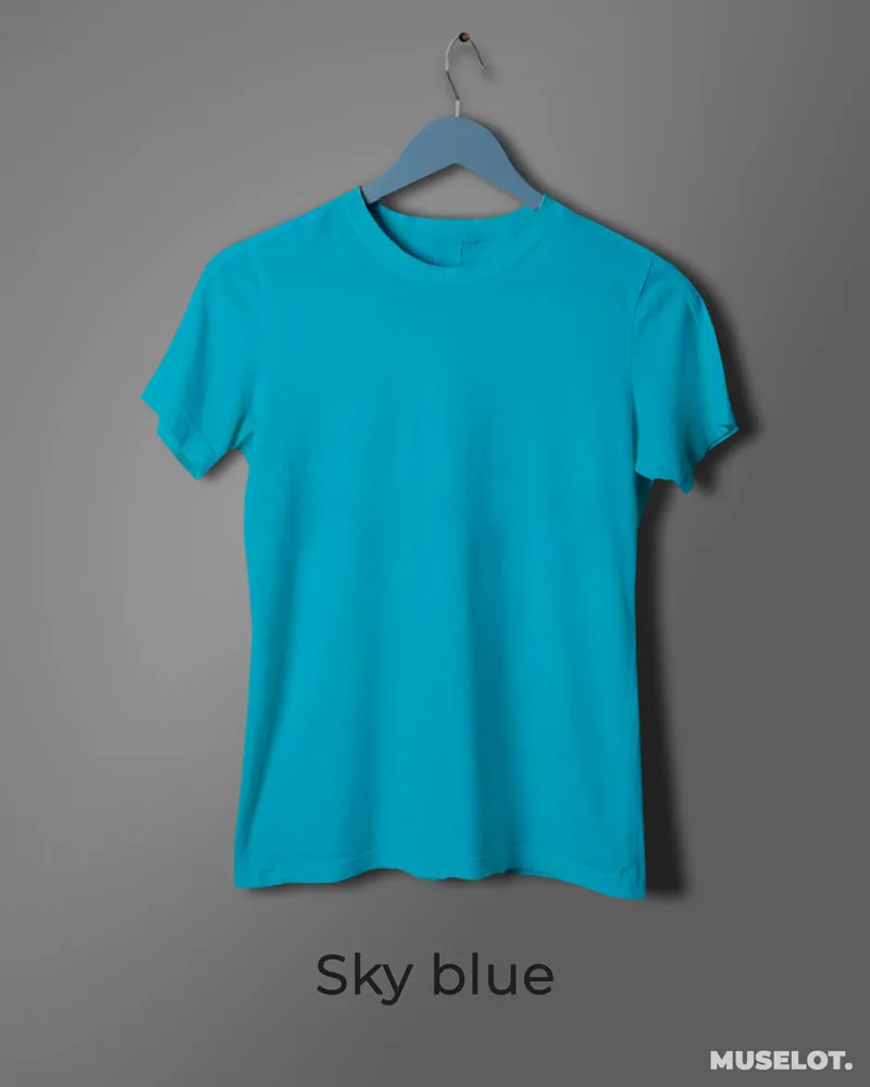Sky blue plain women's t shirt