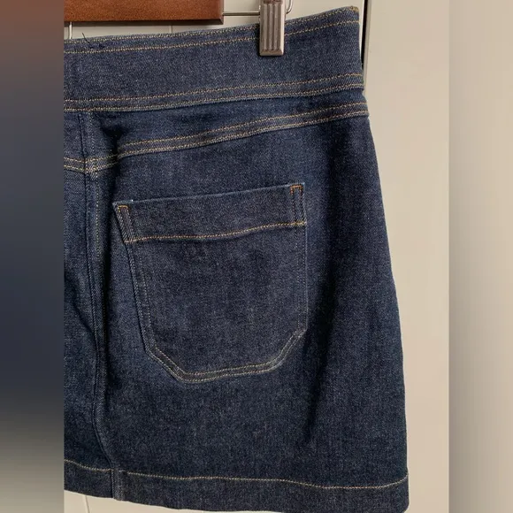 Spanx Womens Denim Mini Skirt Raw Indigo Size Large