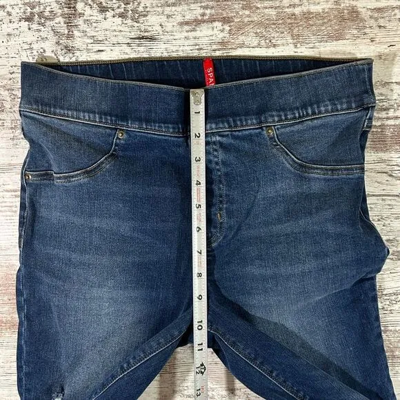 Women’s Spanx Shape and Lift distressed skinny jeans medium wash size large L